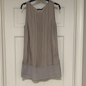 Chic Sleeveless Beige Dress